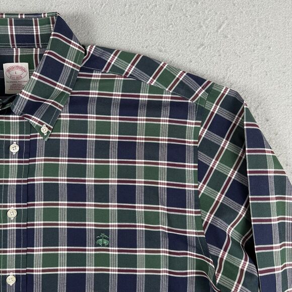Brooks Brother The Original Polo Blue Green Plaid‎ Button Down Long Sleeve L - Picture 2 of 16